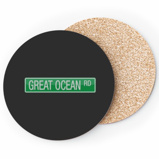 Discover 020 Great Ocean Road street sign Sticker Coasters
