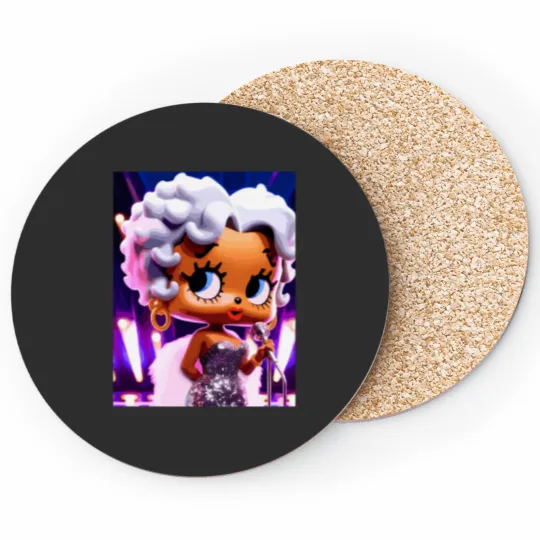 Discover Golden Years-Vibrant Betty Boop Inspired Image (1) Coasters