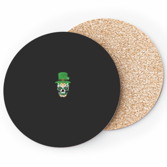Discover St Patricks Day Skull Irish Shamrock of Dead Men Women 5113 Coasters