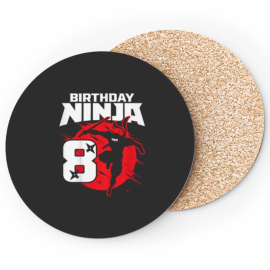 Discover Kids Birthday Ninja 8th Birthday Little Ninja Is 8 Year Old Boys Coasters