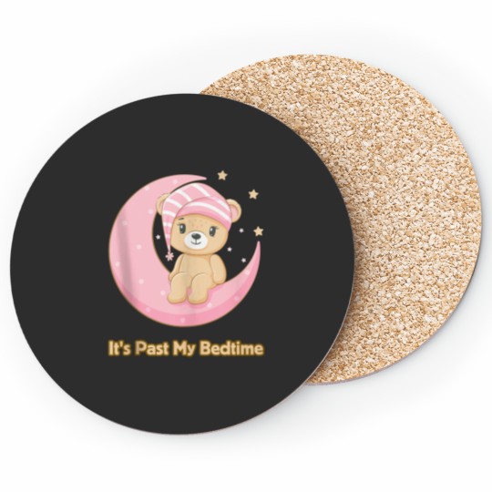 Discover Its Past My Bedtime Cute Bear Sleeping Women Men Baby Coasters