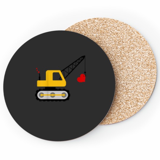 Discover Kids Construction Truck Valentines Day Toddler Boy Coasters