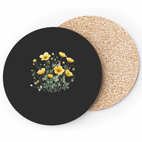 Discover Yellow Cosmos Flowers Essential Coasters