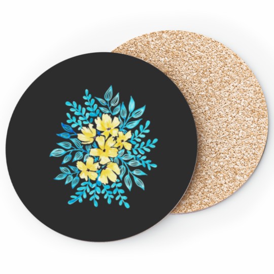 Discover Yellow Blue Wildflower Bunch Classic Coasters