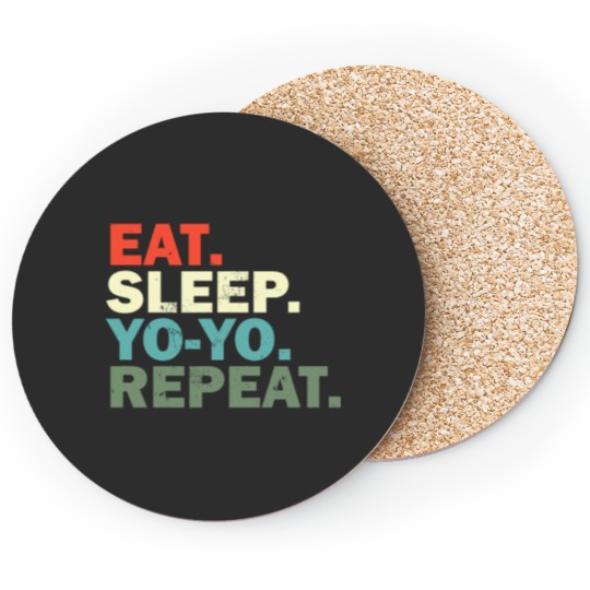 Discover Funny YOYO Lover Eat Sleep YOYO Repeat Coasters