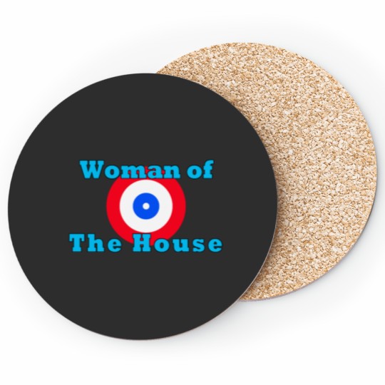 Discover Woman of The House Curling Shirt Classic Coasters