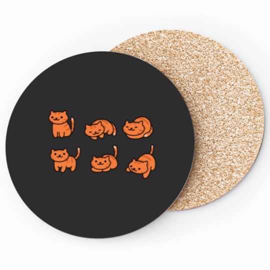 Discover Neko Atsume Orange Tabby Classic Coasters