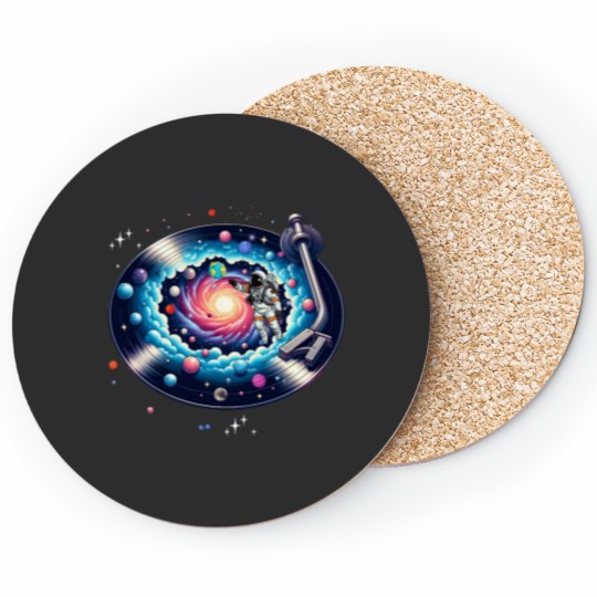 Discover Cosmic Sound, galaxy in a vinyl record Classic Coasters
