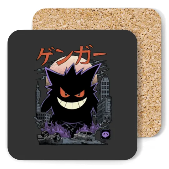 Discover Gengar Japanese Style Coasters | Movie Film Nerd Gaming Anime Novelty Funny
