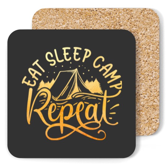 Discover eat sleep camp repeat designe for men and women Coasters