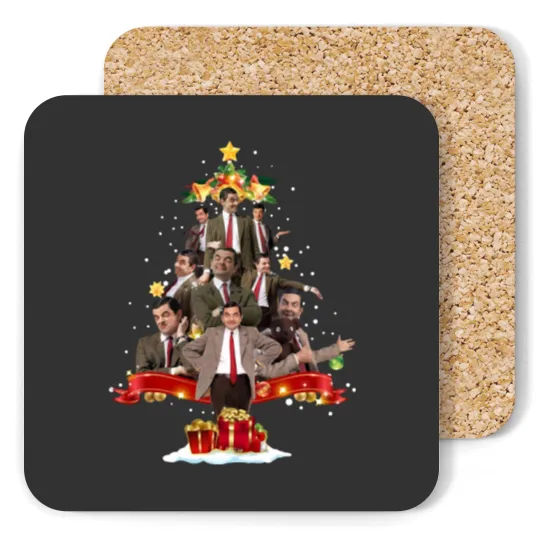 Discover Mr Bean Christmas Tree Coasters