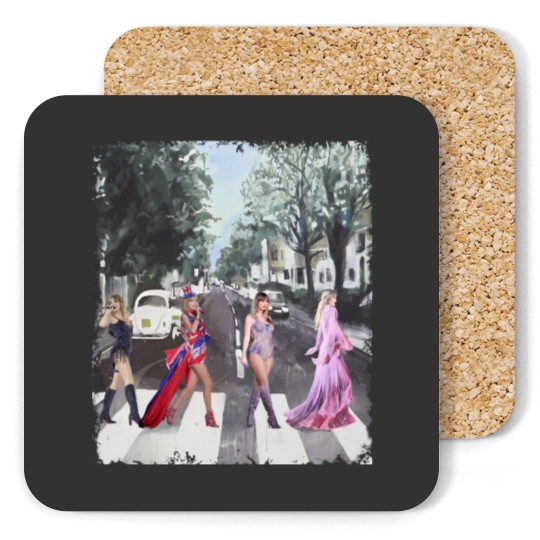 Discover The Girl Abbey Road Walk Coasters, Graphic Western Country Music Coasters