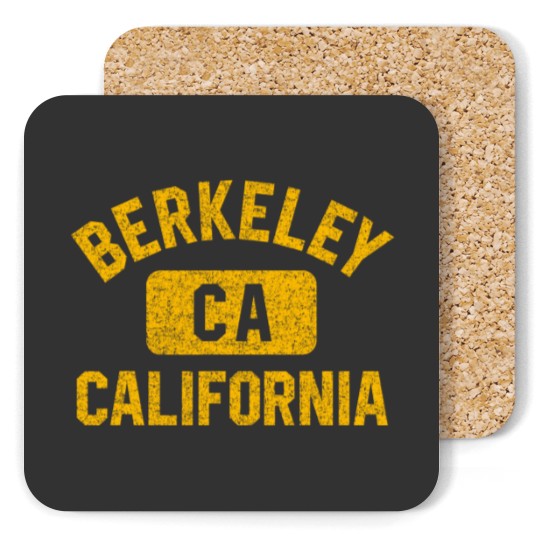 Discover Berkeley Ca California Gym Style Distressed Amber Print Coaster