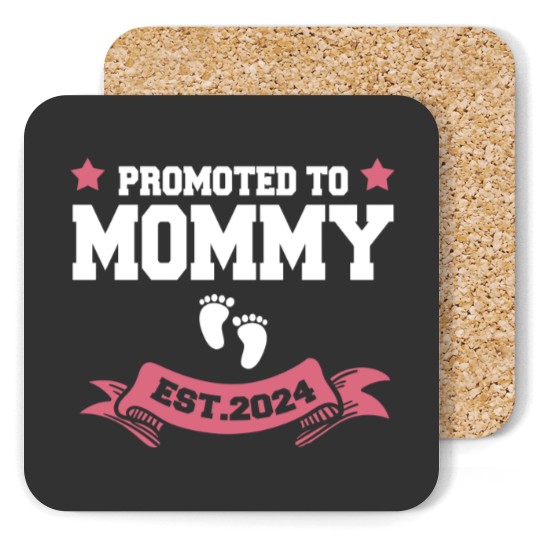 Discover Promoted To Mommy 2024 New Mom Pregnancy Announcement Funny Classic Coasters