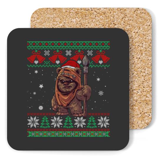Discover Cute Santa Wicket Ewoks Endor Ugly Sweater Christmas Coasters