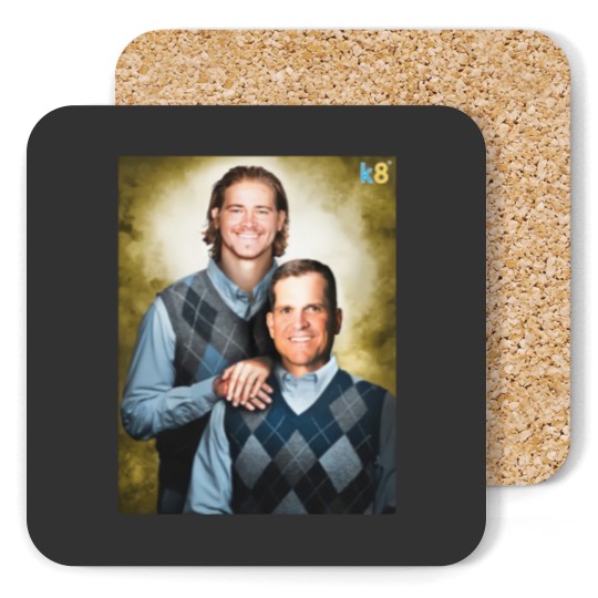 Discover Streetwear - Football Justin Herbert and Jim Harbaugh Coasters