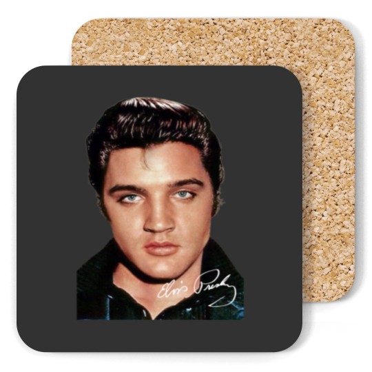 Discover Elvis Presley Signature Coasters Short Sleeve Cotton White Women Men S to 5XL