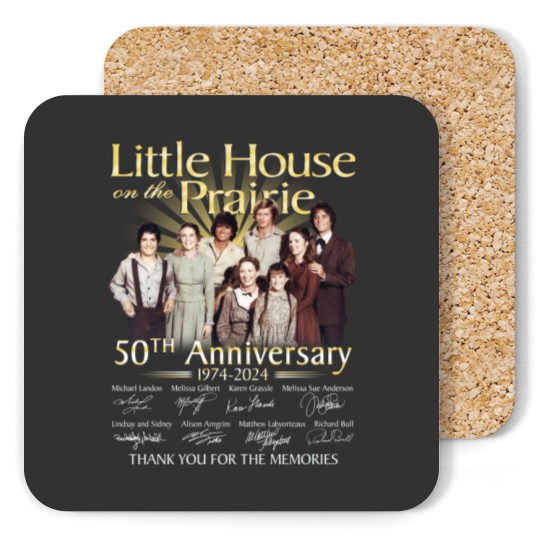Discover Little House on The Prairie 50th Anniversary 1974-2024 Black Coasters