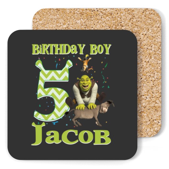 Discover Shrek Birthday Coasters, Green Ogre Cartoon Custom Personalized Boy Girl Birthday Coasters