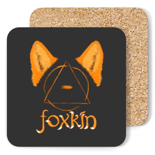 Discover Foxkin therian theta-delta with fox ears Sticker Coasters