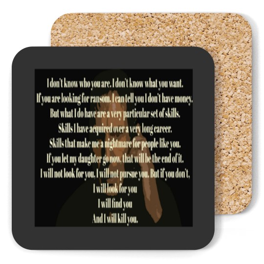 Discover Liam Neeson Taken Speech Art Coasters
