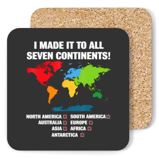 Discover world traveler seven continents 7 continents club white Coasters