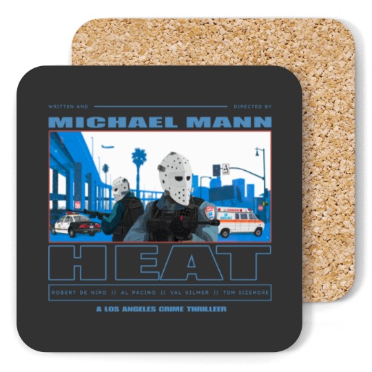Discover Heat Movie Graphic Coasters, Michael Man 90s Action Film Memorabilia, 1995 Heat Movie Coasters Coasters