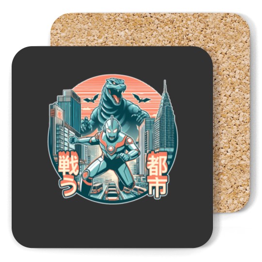 Discover Ultraman Vs Godzillá - Warzone 6 Coasters Coasters