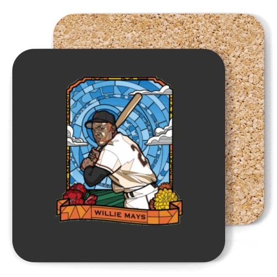 Discover WILLIE MAYS STAINED GLASS - Willie Mays - Coasters