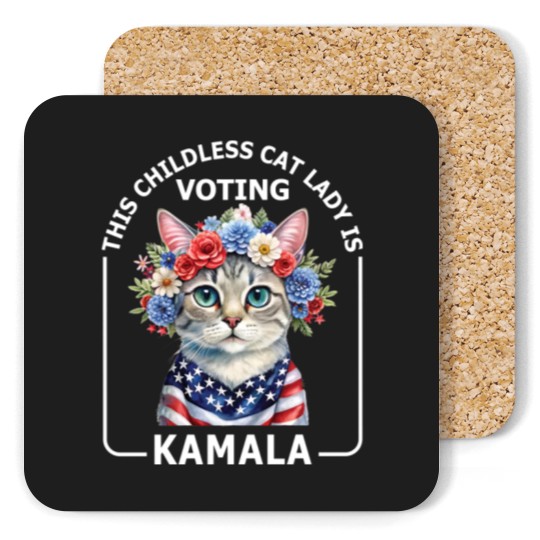 Discover Kamala Harris President 2024 Coasters, Childless Cat Lady Coasters, Kamala Rally Coasters
