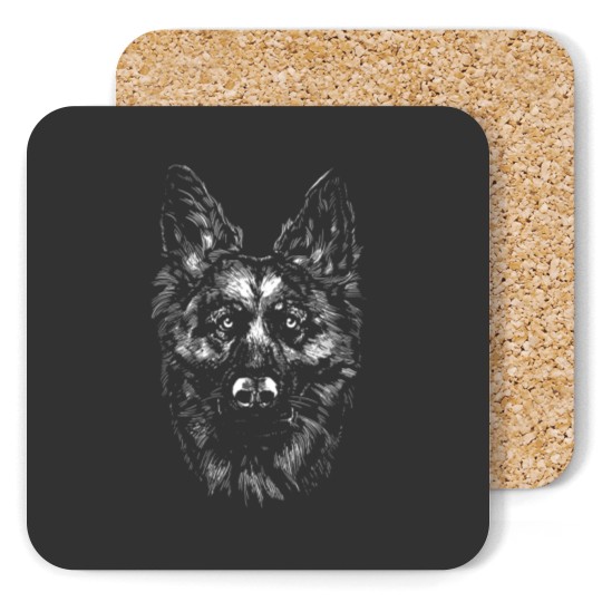 Discover German Shepherd Monochrome Coasters Coasters