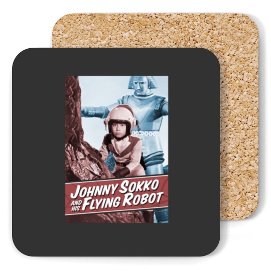 Discover Giant Robot Johnny Sokko's Flying Robot Vintage Poster Coasters