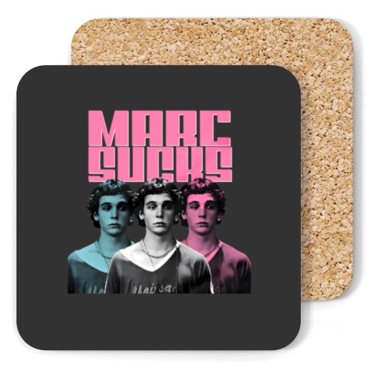 Discover Marc Sucks Empire Records Mark Funny Pop Art 90 Movies Damn the Man Unisex Coasters