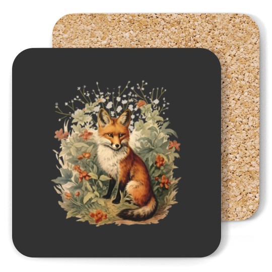 Discover Fox Botanical Vintage Style Coaster