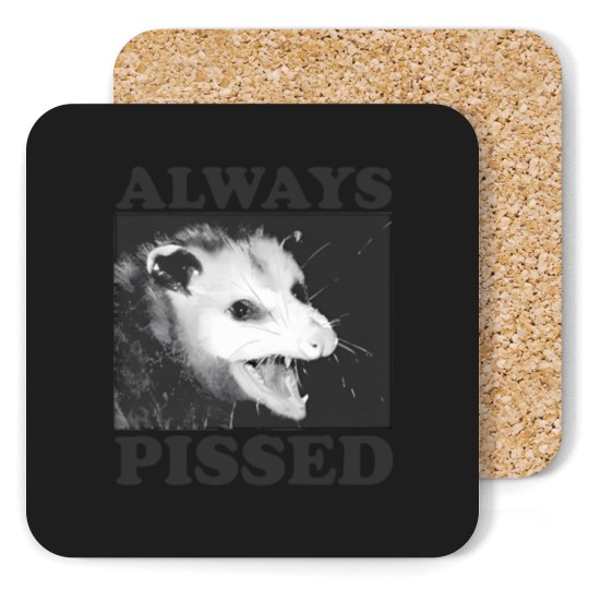 Discover Always Pissed Funny Opossum Eat Trash Be Free Coasters