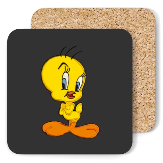 Discover Vintage 90s Warner Bros Tweety Bird Coasters XL White Crewneck