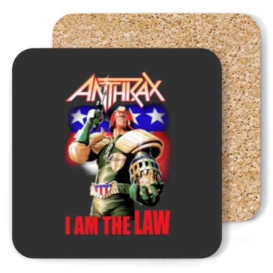Discover Anthrax Coasters Judge Dredd I AM THE LAW Coasters NEW Heavy Metal Band