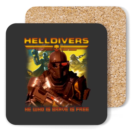 Discover Helldivers Vintage 90s Coasters, Helldivers 2 Coasters, Helldivers Vintage Coasters
