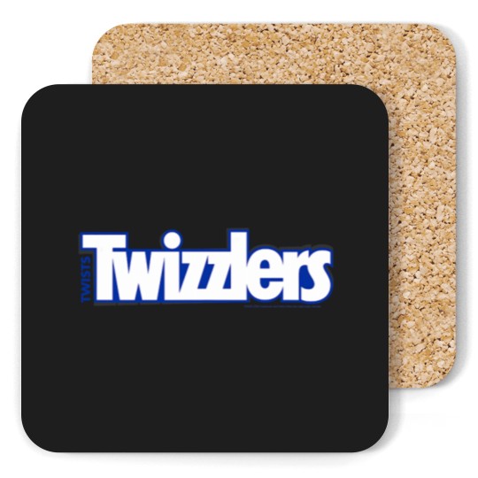 Discover Twizzlers Twists White Blue Logo Distressed Coasters