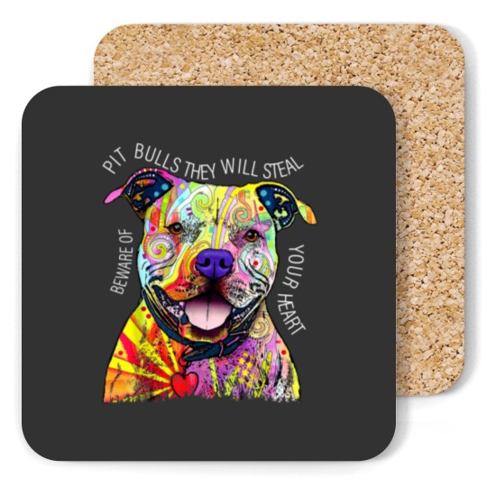 Discover Beware Pitbull They Will Steal Your Heart Coasters, Pit Bull Coasters