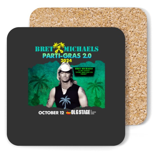 Discover New Popular!!! Bret Michaels Tour 2024 Gift For Fan Coasters