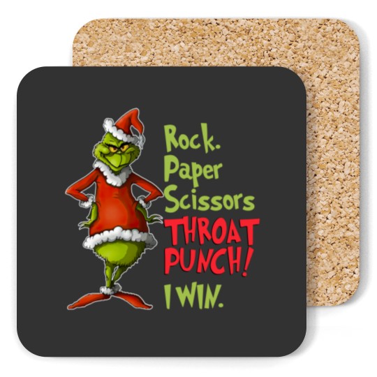 Discover Grin Rock Paper Scissors Throat Punch, Win Coasters, Rock Paper Scissors Coasters