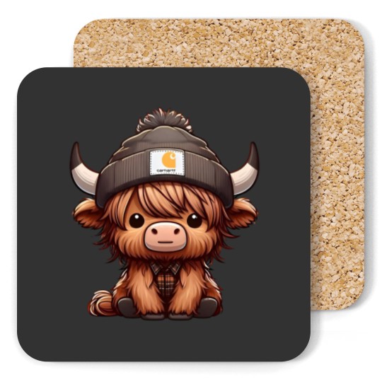 Discover Highland Cow Coasters - Cute Cow Design