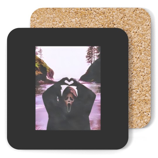Discover Scream Halloween Heart Hands Coasters
