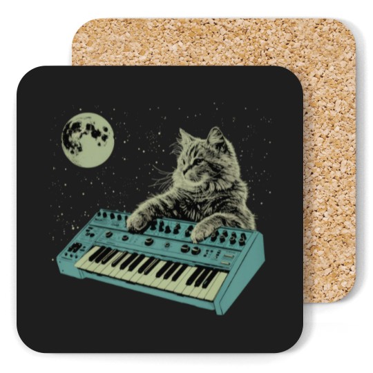 Discover Synthesizer Cat In Space Coasters