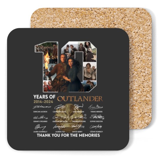 Discover Outlander Coasters, 10 Years Of Outlander 2014 2024 Signatures Coasters
