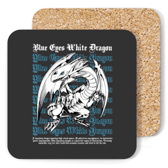 Discover Blue Eyes White Dragon Yugioh Duel Monsters Anime Coasters