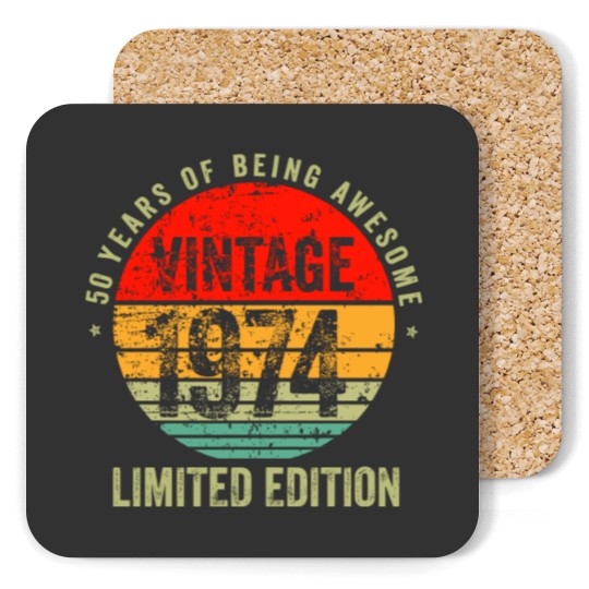 Discover Vintage 1974, 1974 vintage birthday, 50 birthday Coasters