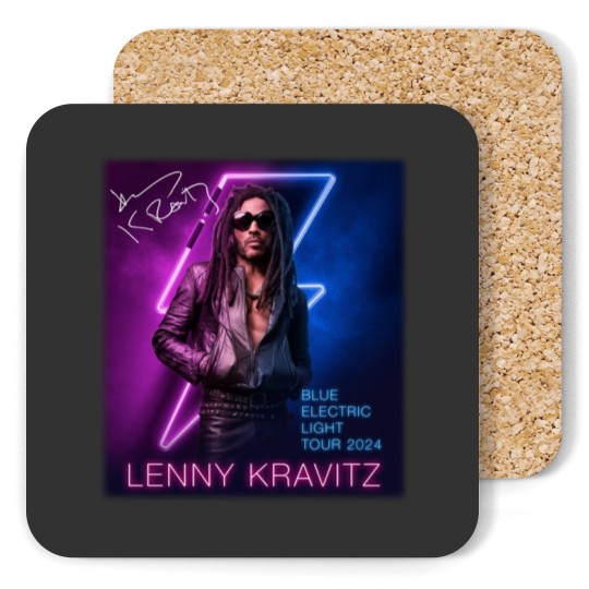 Discover Lenny Kravitz Electric Blue Light Tour 2024 Signature Unisex Coasters All Size