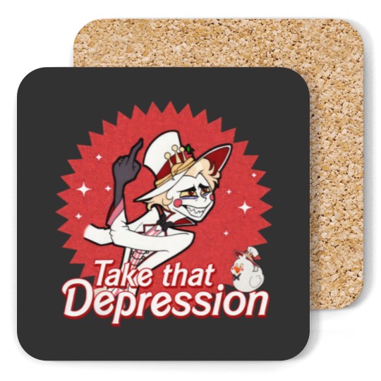 Discover Take That Depression Coasters, Lucifer Morningstar Coasters, Hazbin Hotel Coasters
